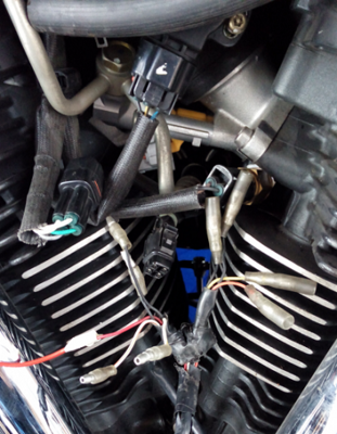 Am rechten Kabelbündel sind orange, gelb und zwei schwarze die direkt zu dem linken Kabelbündel gehen