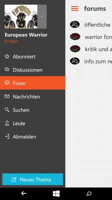 Screenshot Übersichtsseite